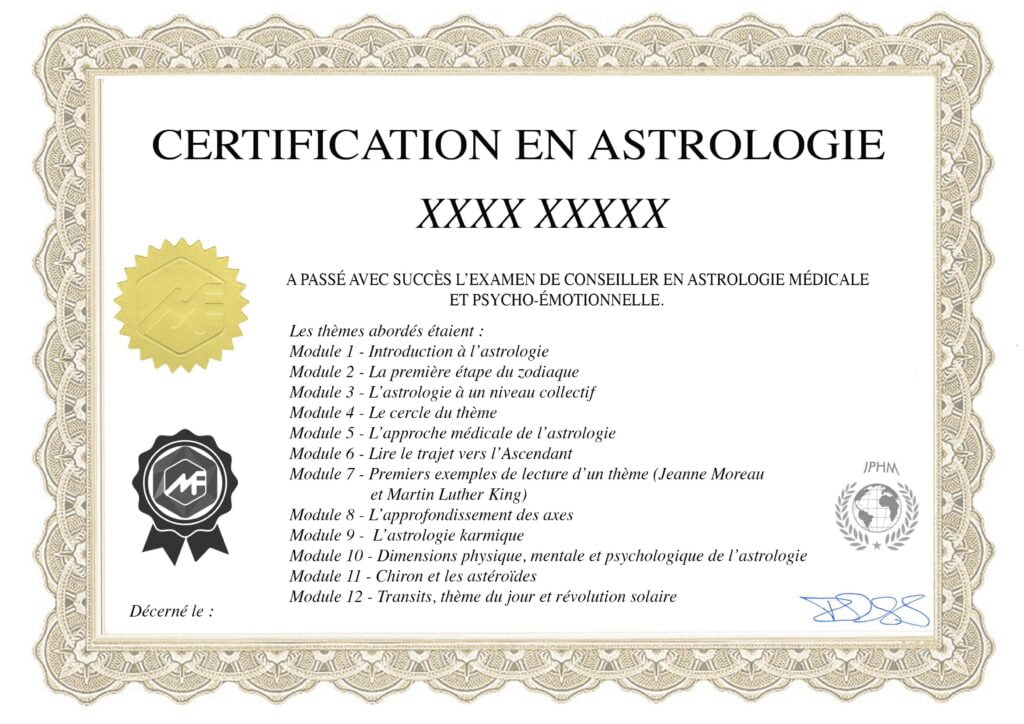 Formation en astrologie médicale et psycho-émotionnelle Formation Astrologie