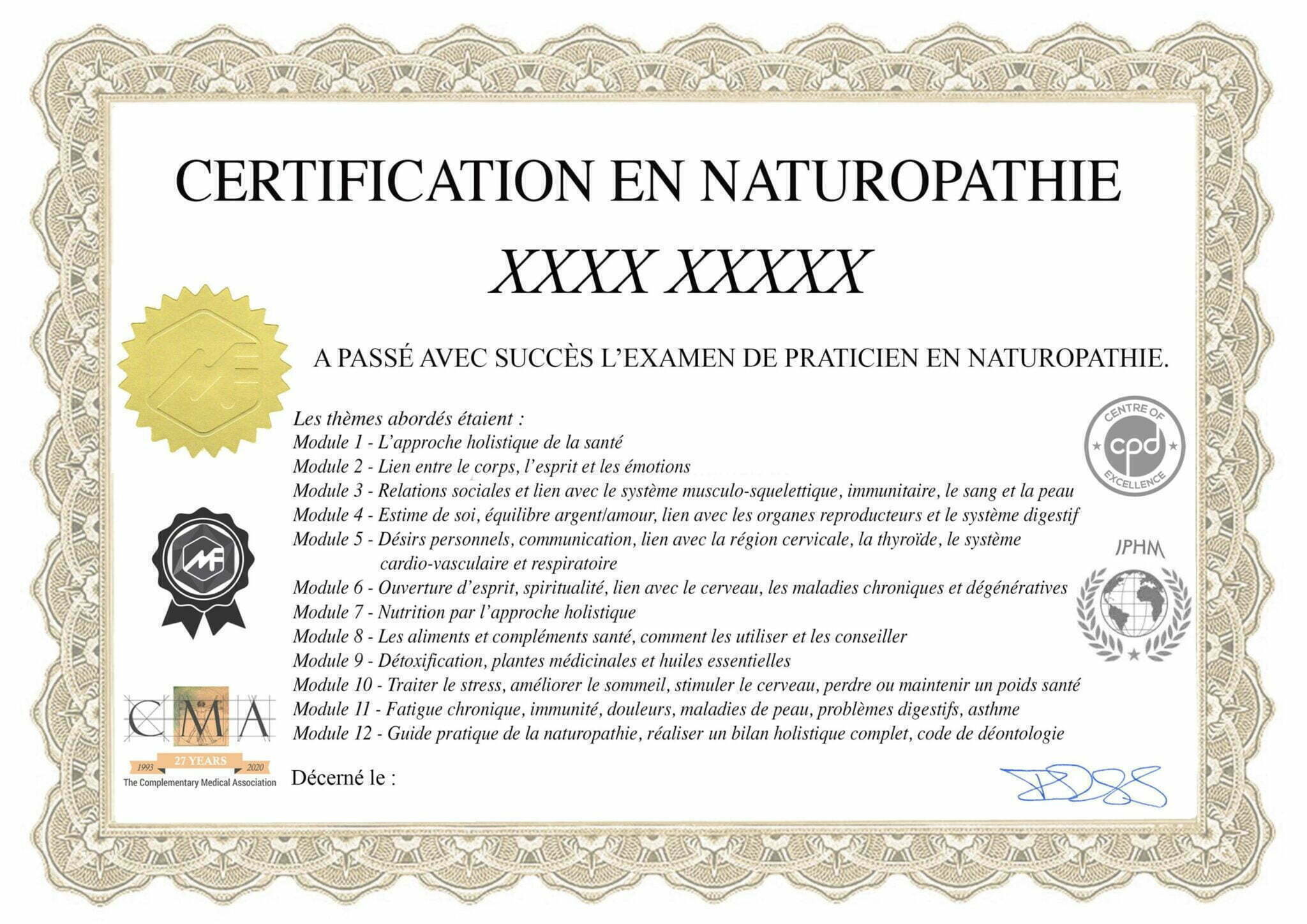 Certificat Praticien En Naturopathie - MetiersBienEtre