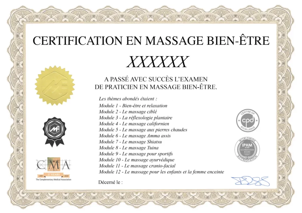 Formation coach en Massage bien-être formation massage