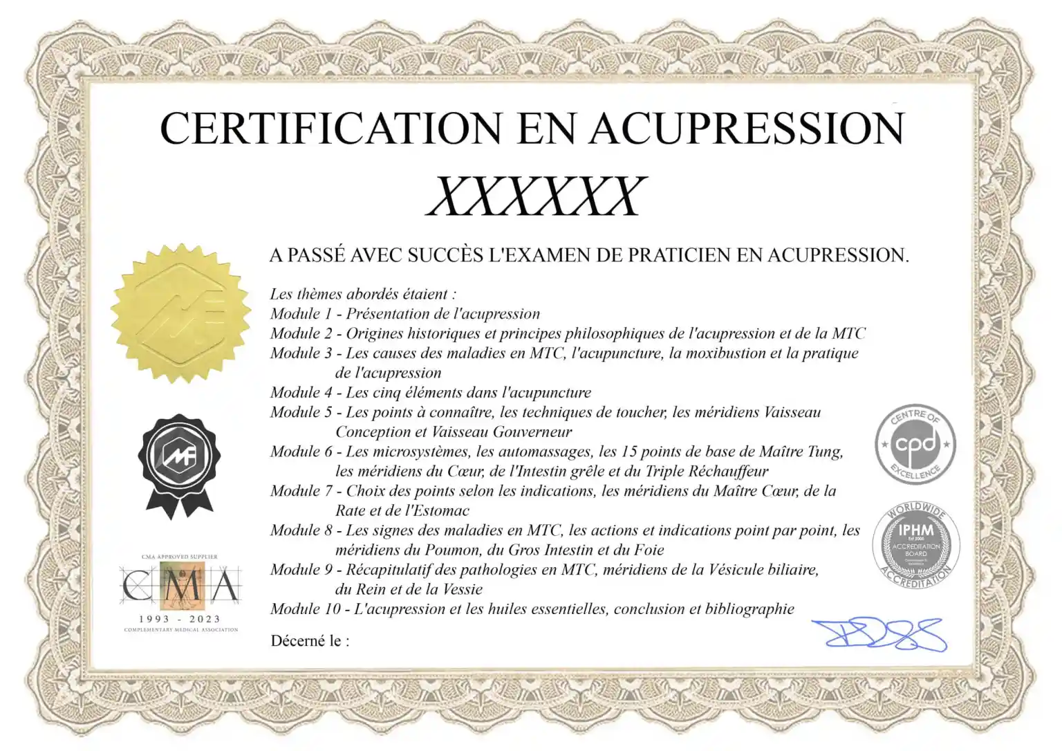 Formation en acupression